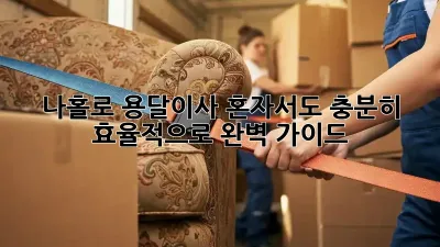 나홀로 용달이사? 혼자서도 충분히 효율적으로! 완벽 가이드
