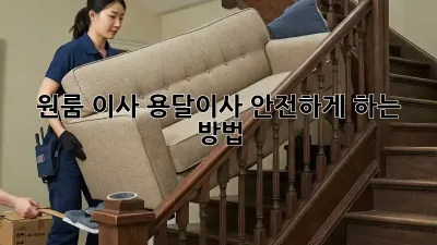 원룸 이사? 용달이사 안전하게 하는 방법!